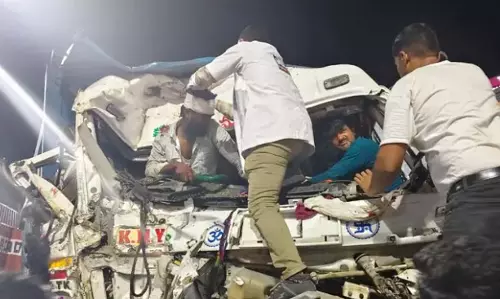 Driver Rescued After Hour-Long Effort in Hayathnagar Accident Driver Rescued After Hour-Long Effort in Hayathnagar Accident