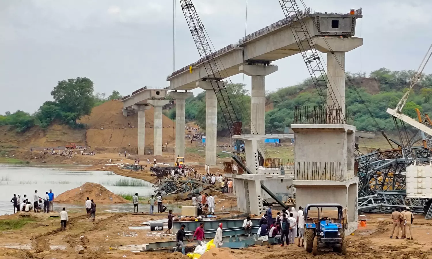 Part of Under-Construction Bridge Collapses in UP, Six Labourers Killed