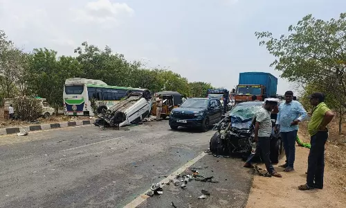 Two Elderly Women From Guntur Die In Nalgonda NH Road Accident