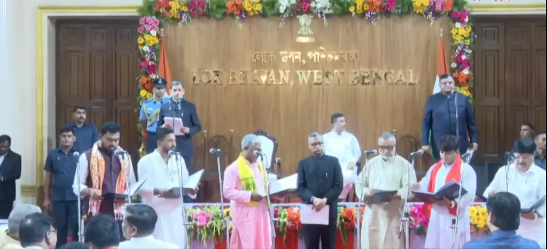 Suvendu Adhikari Expands Cabinet, 35 Ministers Take Oath at Lok Bhawan Suvendu Adhikari Expands Cabinet, 35 Ministers Take Oath at Lok Bhawan