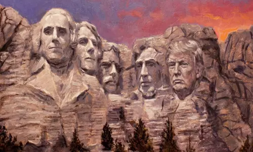 Trump Shares AI-Generated Mount Rushmore Image Featuring Himself Trump Shares AI-Generated Mount Rushmore Image Featuring Himself