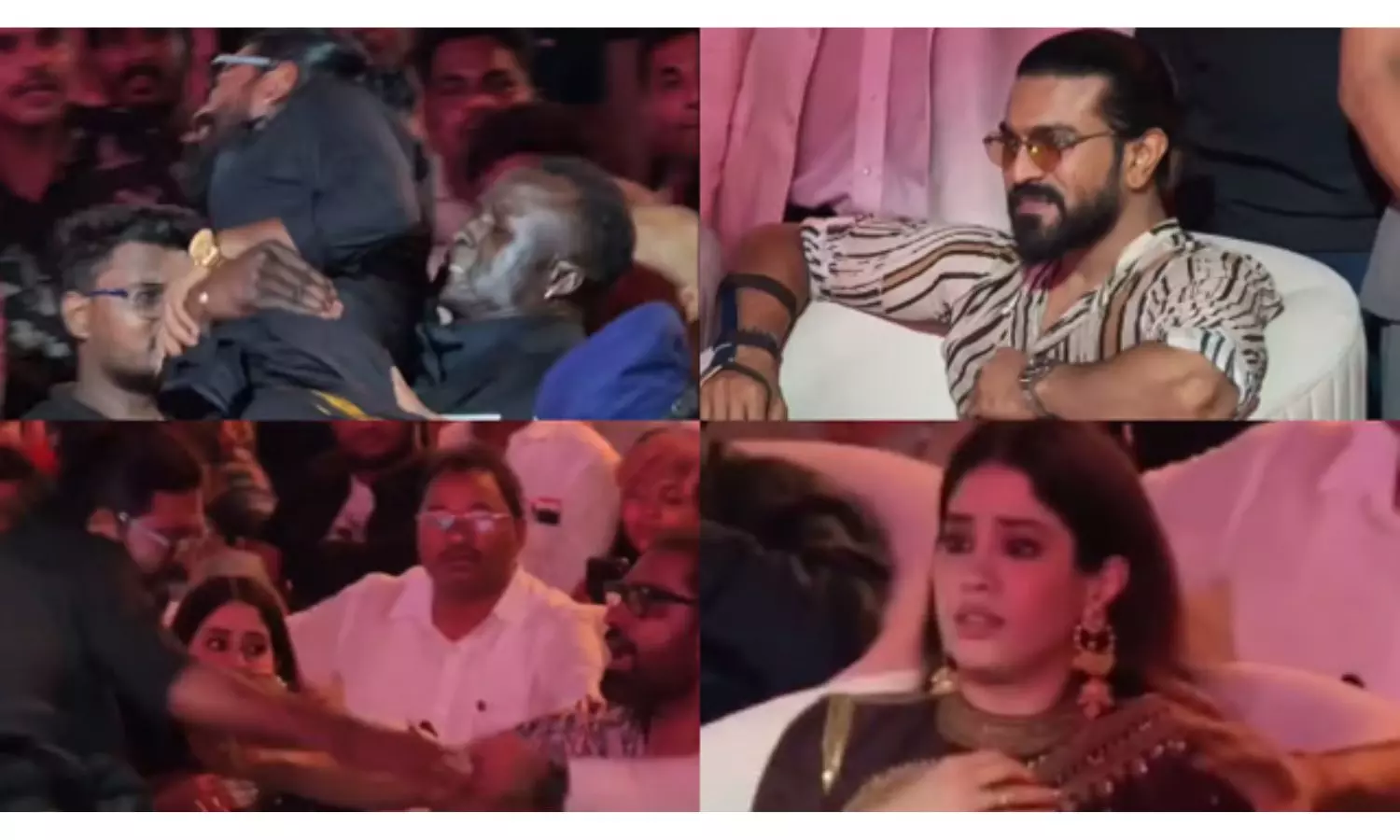 Fan Jumps On Ram Charan, Bodyguard Tackles Fan Mid-event! Fan Jumps On Ram Charan, Bodyguard Tackles Fan Mid-event!