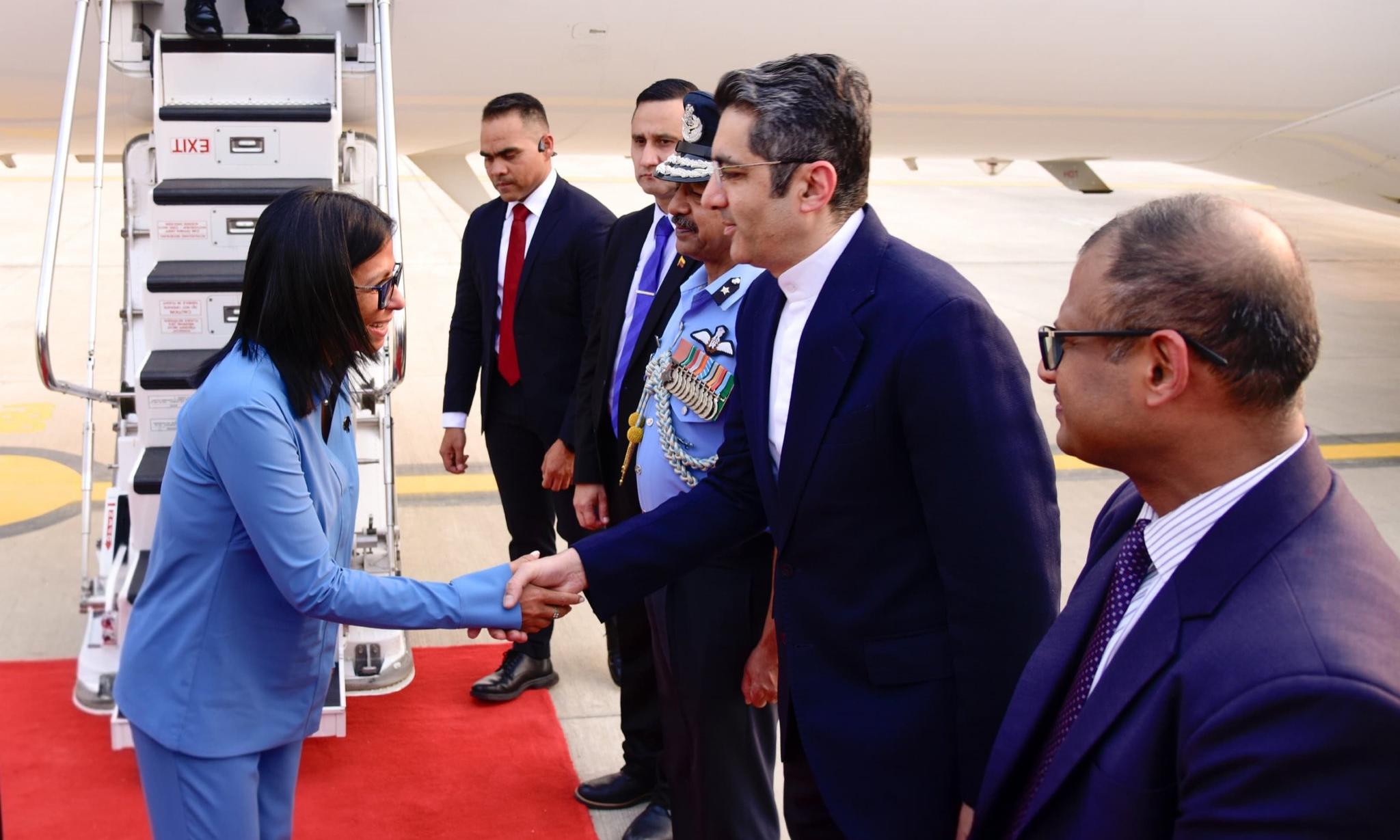 Venezuela's Acting President Rodriguez Arrives in India For 5-Day Working Visit