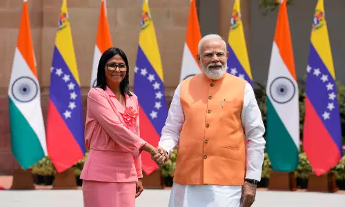 PM Modi Meets Venezuelas Acting President Delcy Rodriguez