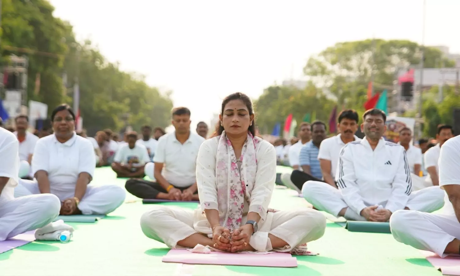 Anitha Leads Yoga Drive For Drug-Free AP Anitha Leads Yoga Drive For Drug-Free AP