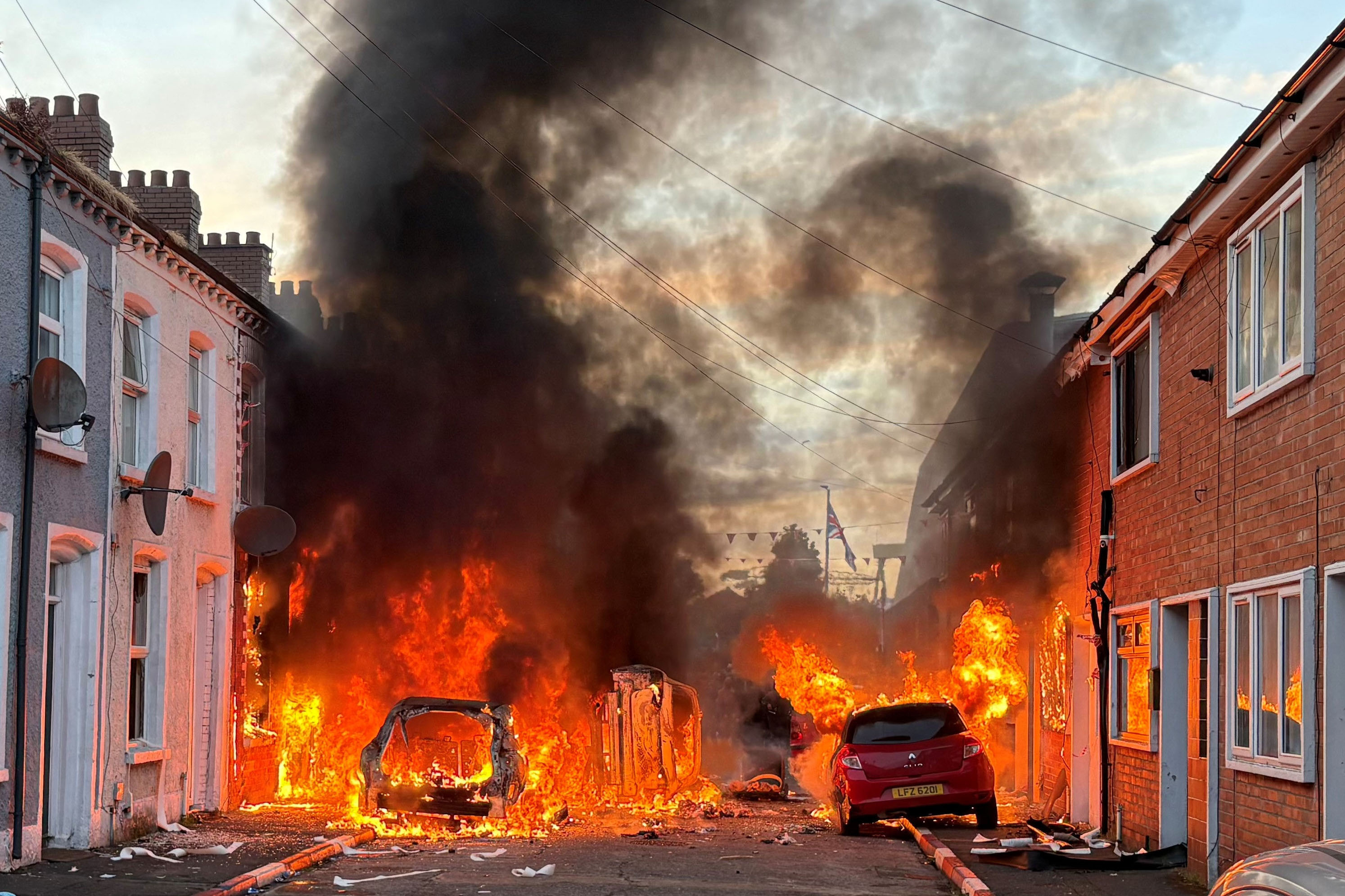 Masked Groups Torch Bus and Cars in Belfast After Knife Attack Charge