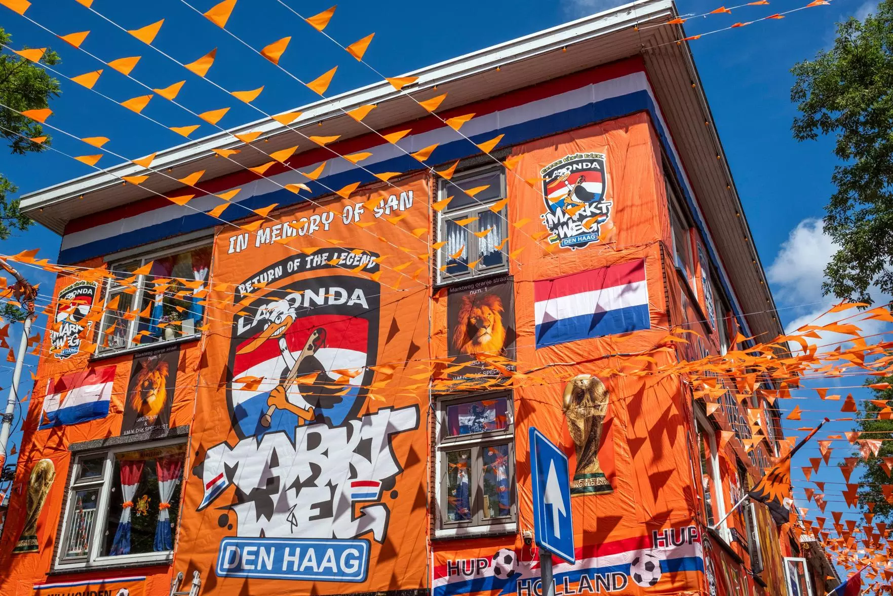 A Street In The Hague Is Drenched In Orange Ahead Of Football World Cup A Street In The Hague Is Drenched In Orange Ahead Of Football World Cup