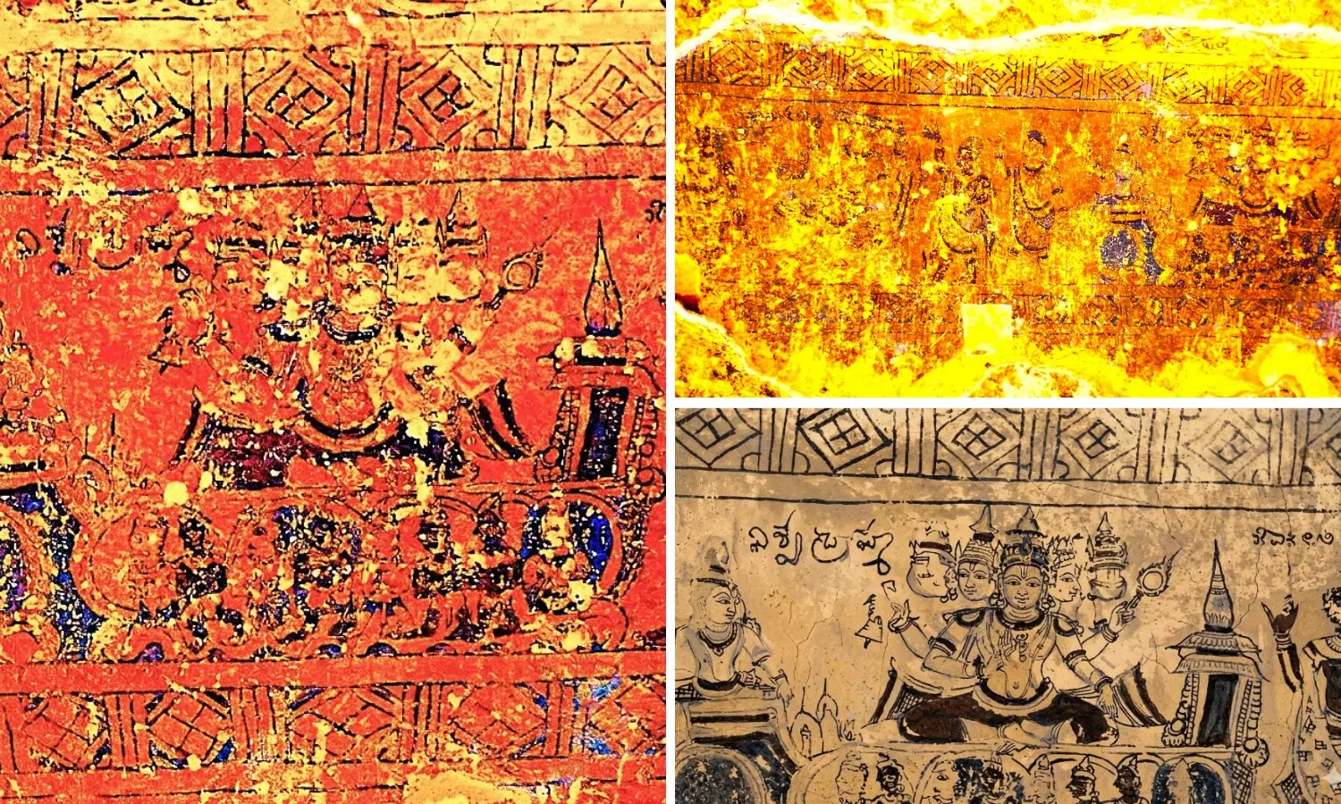 Remains of Murals Discovered at Kolanupaka Someswara Temple Remains of Murals Discovered at Kolanupaka Someswara Temple