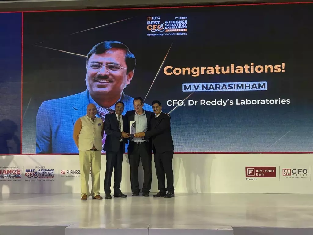 Dr. Reddy’s CFO M.V. Narasimham recognized as Best CFO in Pharmaceuticals for 2026 Dr. Reddy’s CFO M.V. Narasimham recognized as Best CFO in Pharmaceuticals for 2026