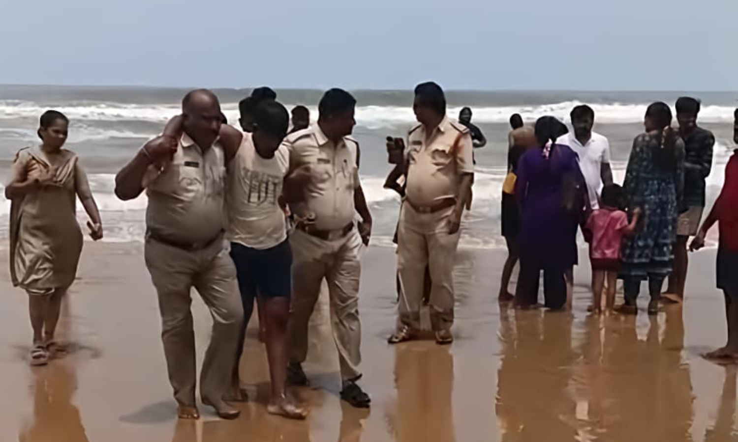 Tourist Getting Sucked Into Sea at Ramapuram Beach Rescued
