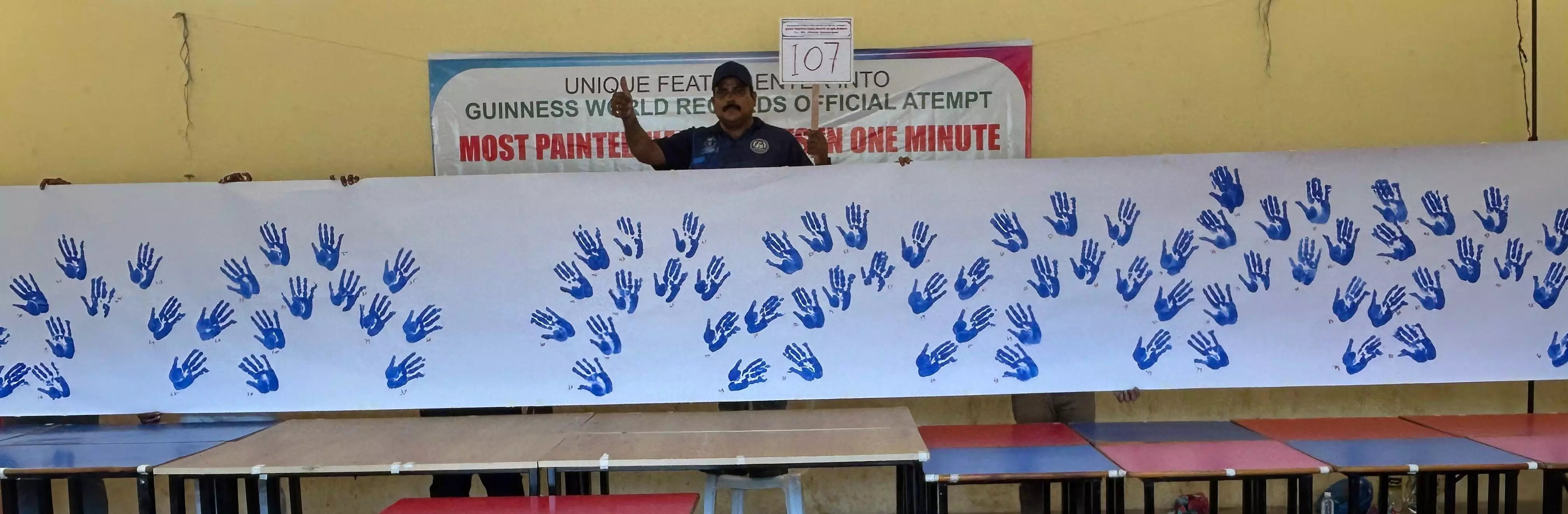 Nellore Artist Attempts Guinness Record With Rapid Handprint Painting Nellore Artist Attempts Guinness Record With Rapid Handprint Painting