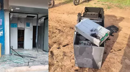 ATM Heist in Bukkarayasamudram, Machine Found Dumped Nearby ATM Heist in Bukkarayasamudram, Machine Found Dumped Nearby