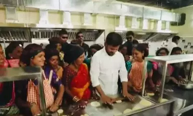 Revanth Reddy Joins School Kitchen Staff, Prepares Chapatis at TPS