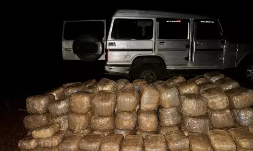 Telangana EAGLE Team Daring Operation Results in Seizure of 500 Kg Ganja Telangana EAGLE Team Daring Operation Results in Seizure of 500 Kg Ganja