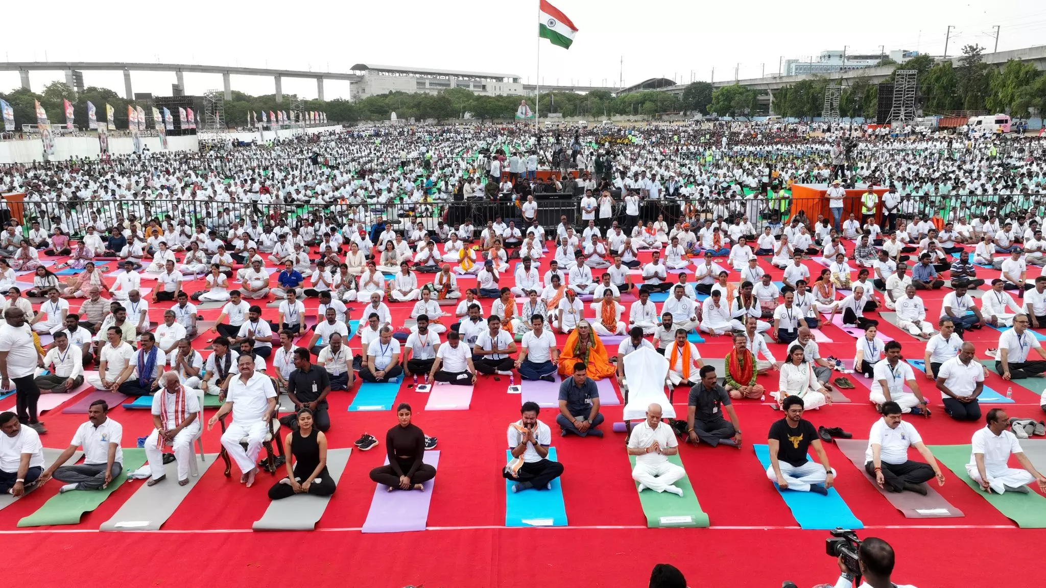 Kishan Reddy Leads Mega 24-Hour Countdown Yoga Event in Hyderabad Kishan Reddy Leads Mega 24-Hour Countdown Yoga Event in Hyderabad