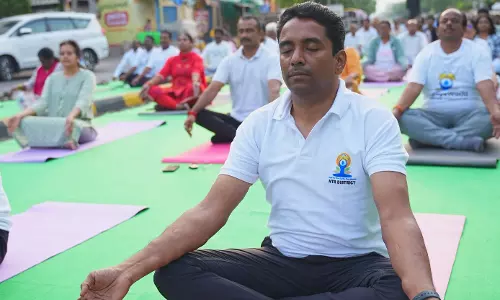 NTR District Collector Leads Yoga, Anti-Plastic Campaigns NTR District Collector Leads Yoga, Anti-Plastic Campaigns