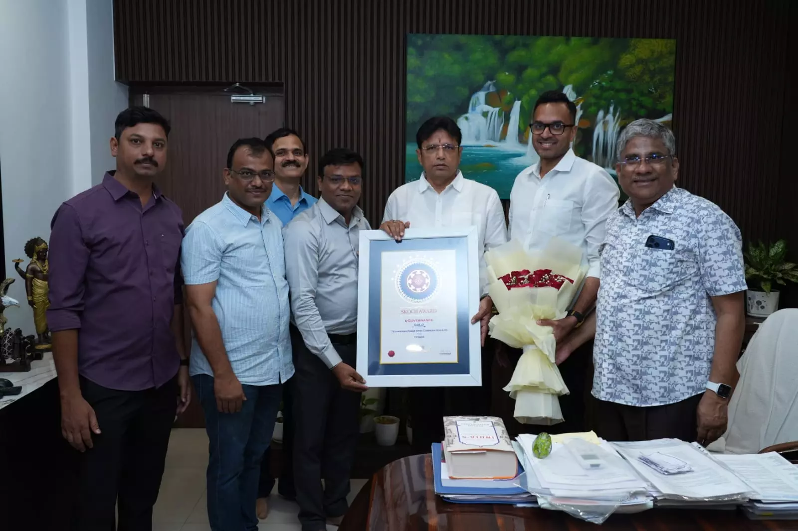 T-Fiber Wins SKOCH Award 2026, Presents Honour to Minister D. Sridhar Babu T-Fiber Wins SKOCH Award 2026, Presents Honour to Minister D. Sridhar Babu