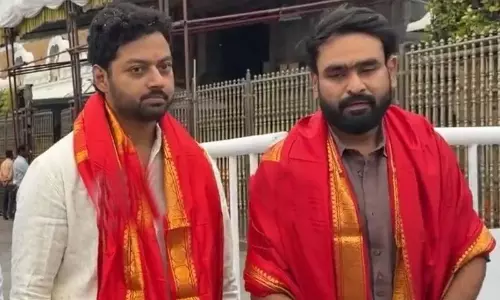 Mokshagna Visits Tirumala Amid Buzz Over Film Debut Mokshagna Visits Tirumala Amid Buzz Over Film Debut