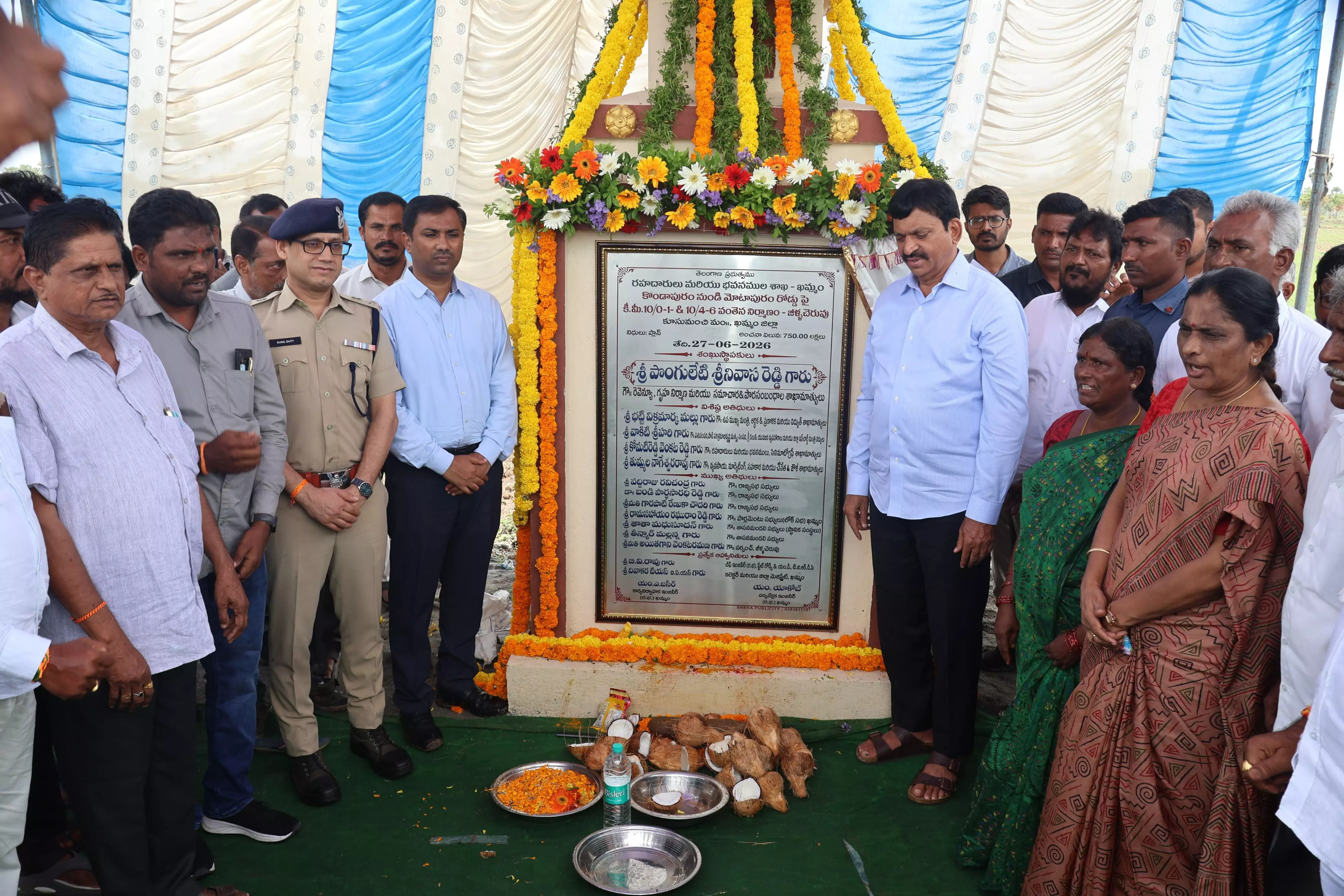 Ponguleti Launches BT Road, Bridge Works Ponguleti Launches BT Road, Bridge Works