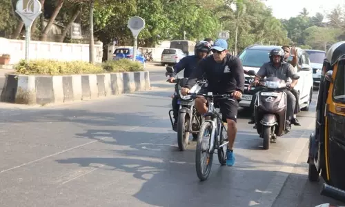 Salman Khan Spotted Cycling to the Sets of SV63
