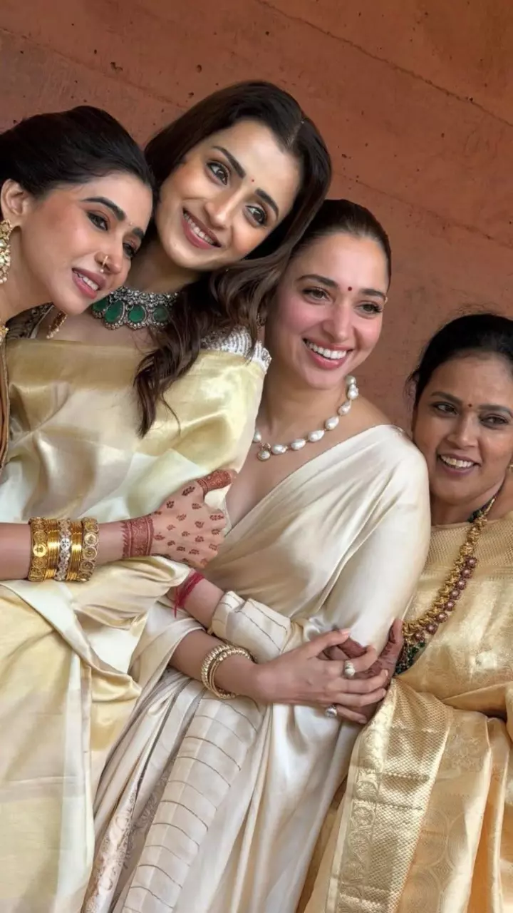 Tamannaah, Trisha shine as bridesmaids at Avantika Sundars Goa wedding