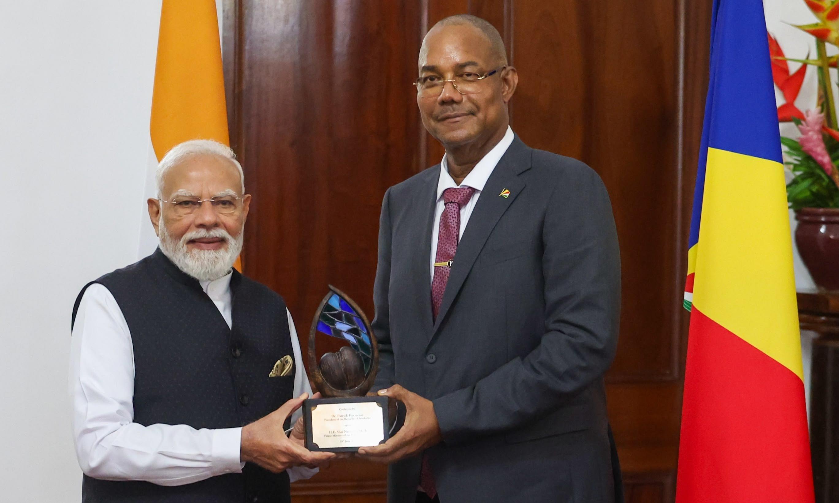 PM Modi Receives Seychelles' Highest Civilian Honour: 'Guardian of the Blue Horizon'