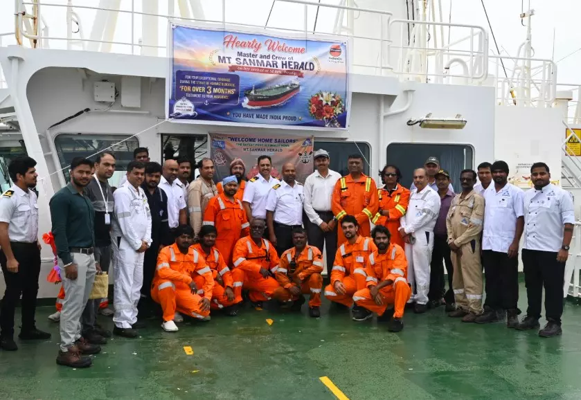 Damaged Tanker MT Sanmar Herald Docks Safely at Paradip Port After Hostile Middle East Voyage Damaged Tanker MT Sanmar Herald Docks Safely at Paradip Port After Hostile Middle East Voyage