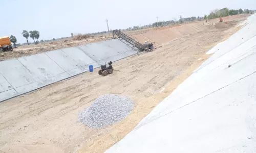 SLBC Canal CC Lining To Raise Irrigation Cover To 3.35 lakh acres SLBC Canal CC Lining To Raise Irrigation Cover To 3.35 lakh acres
