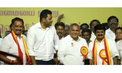 AIADMK Leaders Switch Over to TVK With 1000s of Supporters