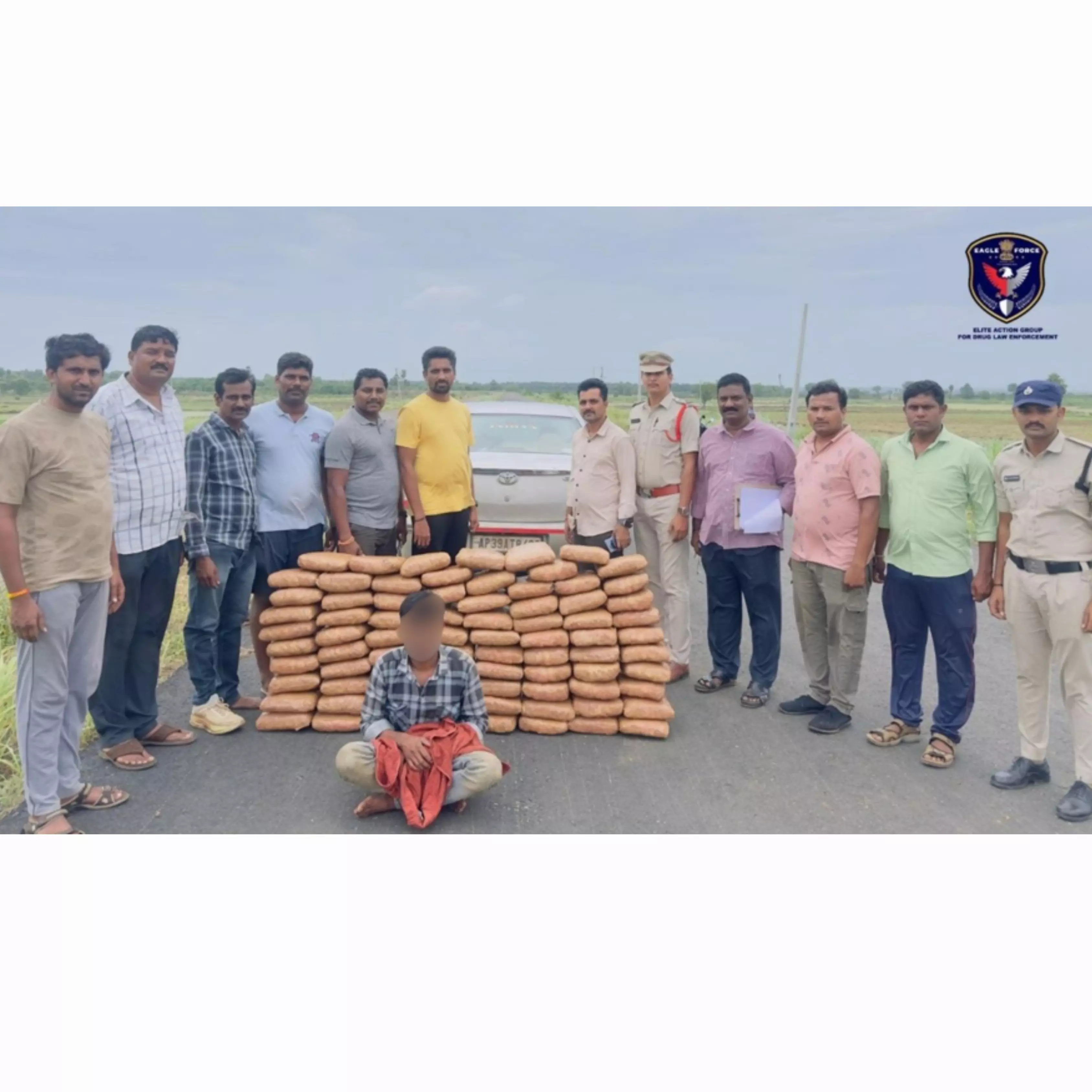 EAGLE Force Seizes 166 Kg Ganja From Odisha Man EAGLE Force Seizes 166 Kg Ganja From Odisha Man