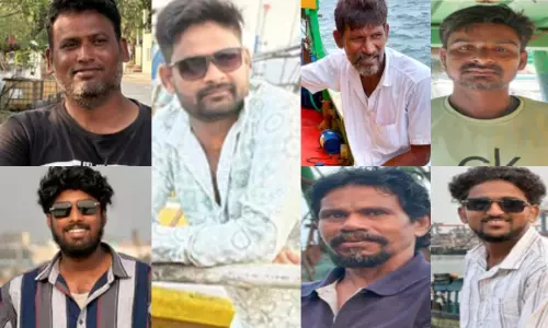 One Fisherman Rescued, Six Still Missing Off Vizag One Fisherman Rescued, Six Still Missing Off Vizag