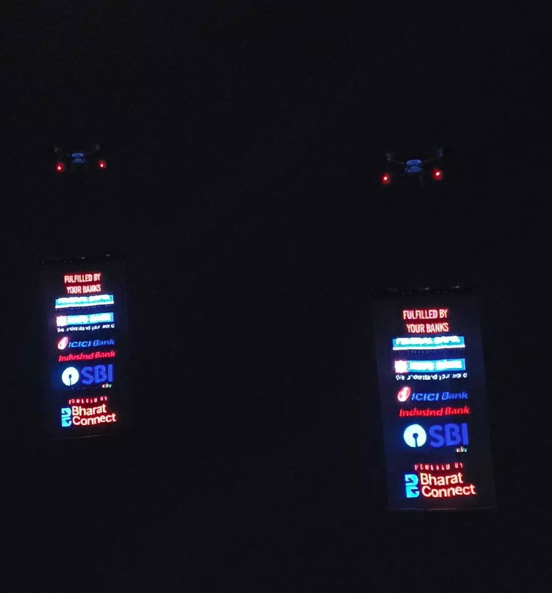 Motorists Criticise Drone Advertisements Displayed Over Hussain Sagar Motorists Criticise Drone Advertisements Displayed Over Hussain Sagar