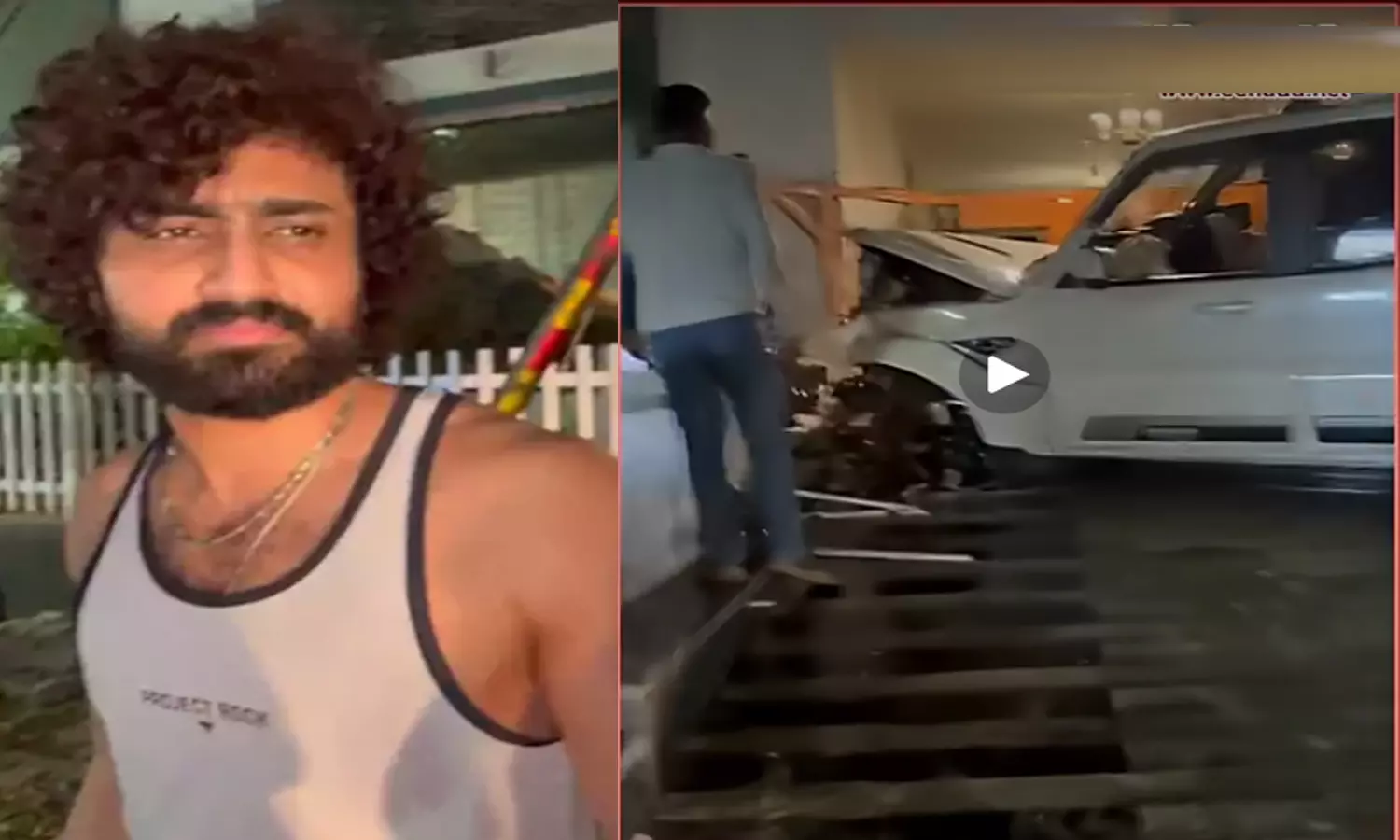 Car Driven by Drunk Youths Rams into Actor Dharma Mahesh’s House in Filmnagar Car Driven by Drunk Youths Rams into Actor Dharma Mahesh’s House in Filmnagar