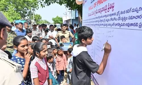 Telangana: Mahbubabad Police Push For Drug-Free Villages, Mandatory Helmet Use