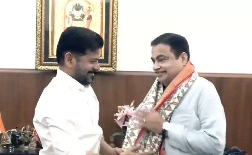 CM Revanth Reddy Meets Nitin Gadkari in New Delhi CM Revanth Reddy Meets Nitin Gadkari in New Delhi