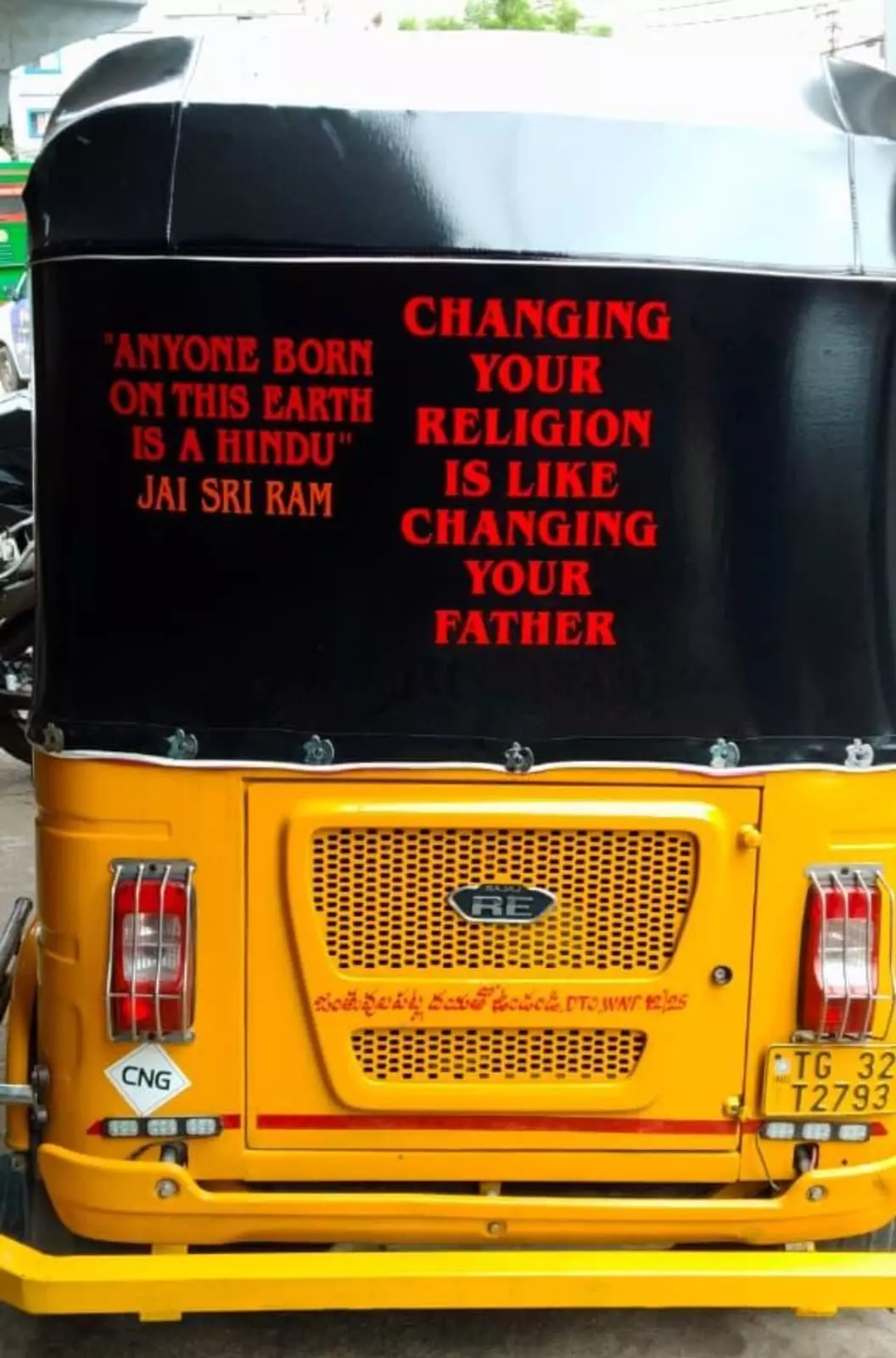 Bandi Backs Auto Driver Over Damaged Religious Slogans Bandi Backs Auto Driver Over Damaged Religious Slogans