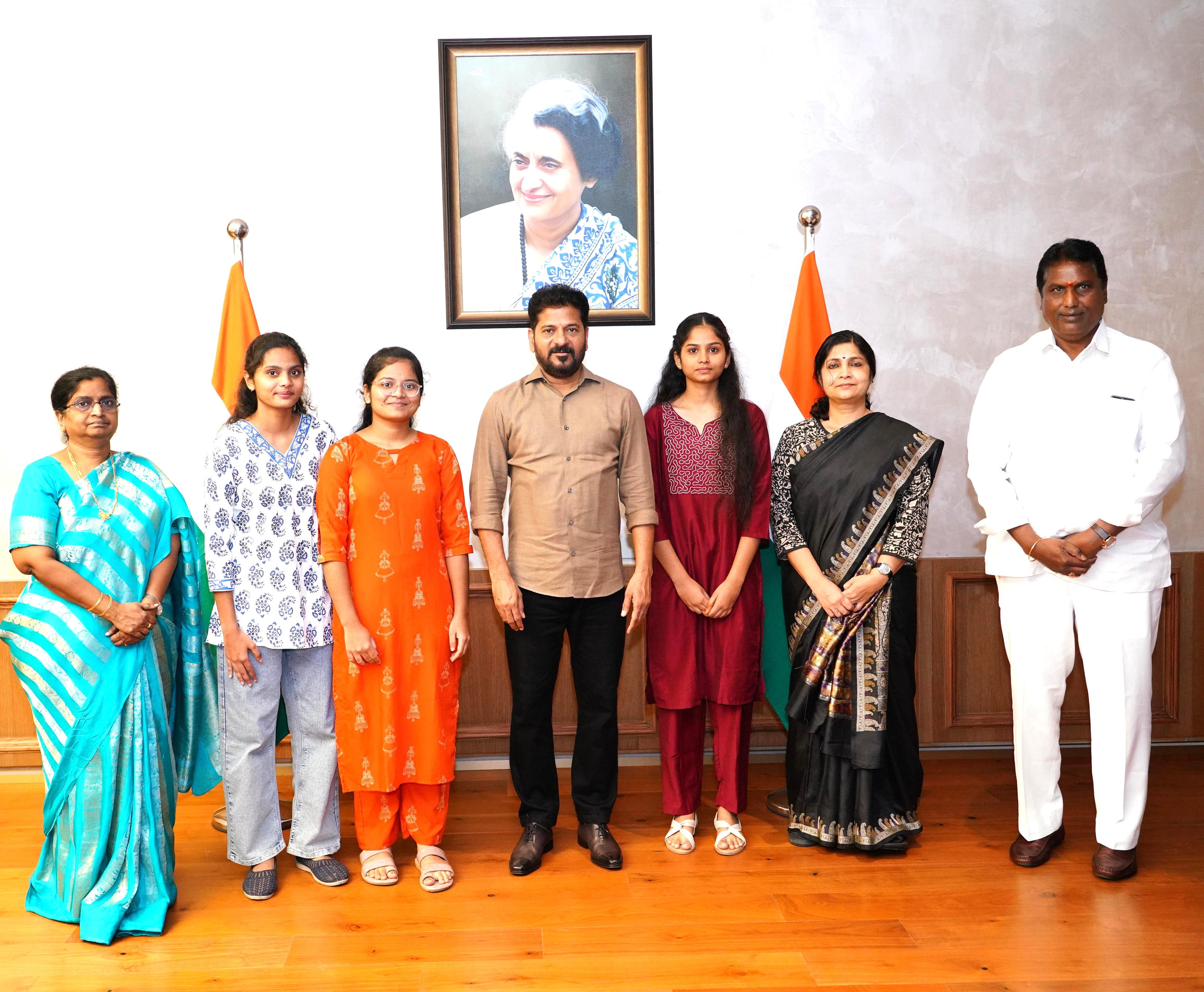 Revanth Reddy Felicitates TGSWREIS NEET Toppers