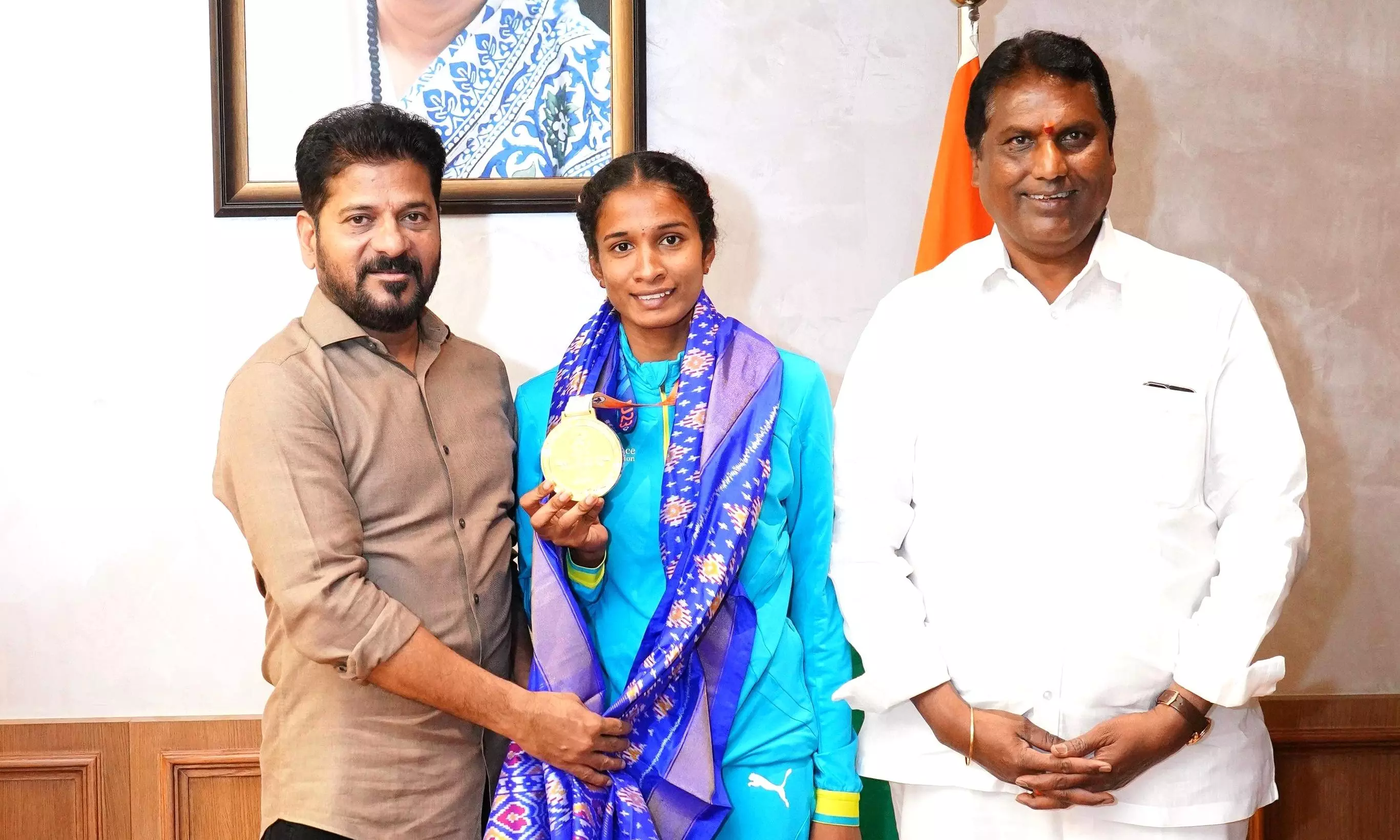 Revanth Pats Athlete Pravallika, NEET Rankers from Govt Social Welfare Institutions Revanth Pats Athlete Pravallika, NEET Rankers from Govt Social Welfare Institutions