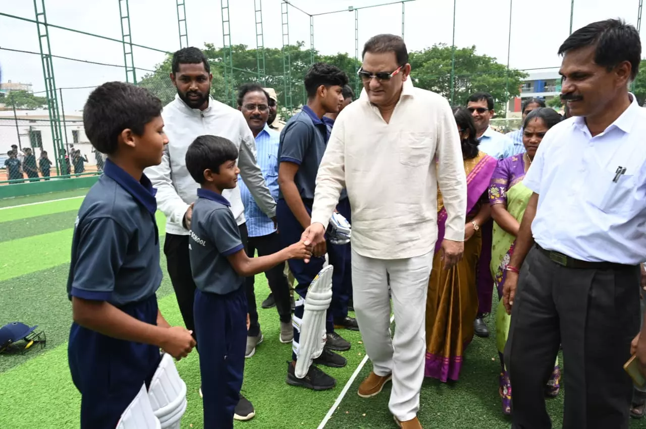 Telangana Public Schools a Model for India, Says Minister Azharuddin During Arutla School Visit Telangana Public Schools a Model for India, Says Minister Azharuddin During Arutla School Visit