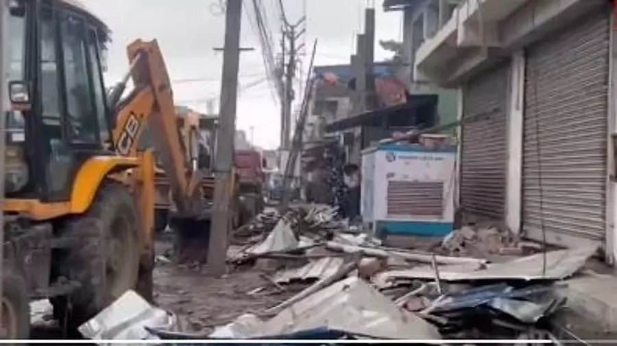 Bulldozer Razes TMC Office of Abhishek Bulldozer Razes TMC Office of Abhishek