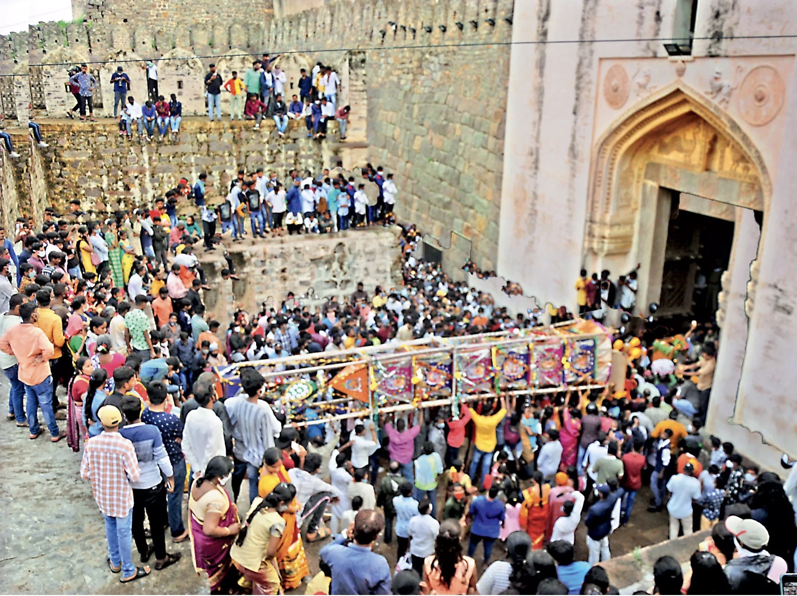 Devotees Flock to Golconda Fort for Bonalu Celebrations on Sunday