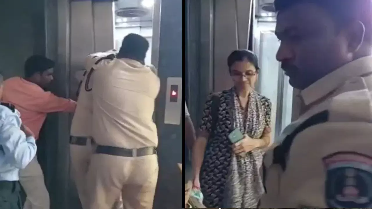 Mother, Child Trapped In Lift At KPHB Rescued Mother, Child Trapped In Lift At KPHB Rescued