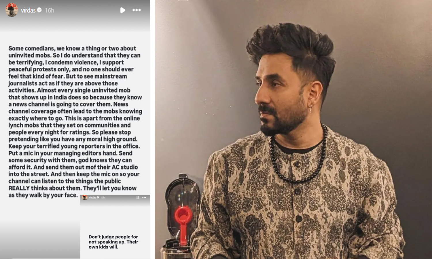 Vir Das Criticizes Artists for Silence on Student Protests