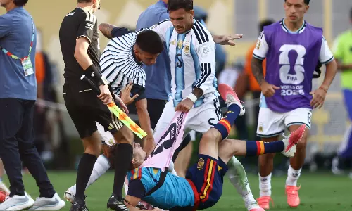 FIFA Investigates Argentina Players Confronting Spains On-Field World Cup Celebrations FIFA Investigates Argentina Players Confronting Spains On-Field World Cup Celebrations