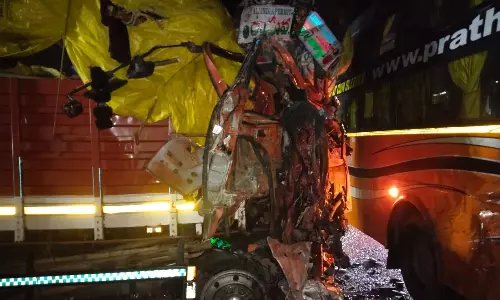 Truck Driver Dies; Three Injured In Road Accident In Khammam
