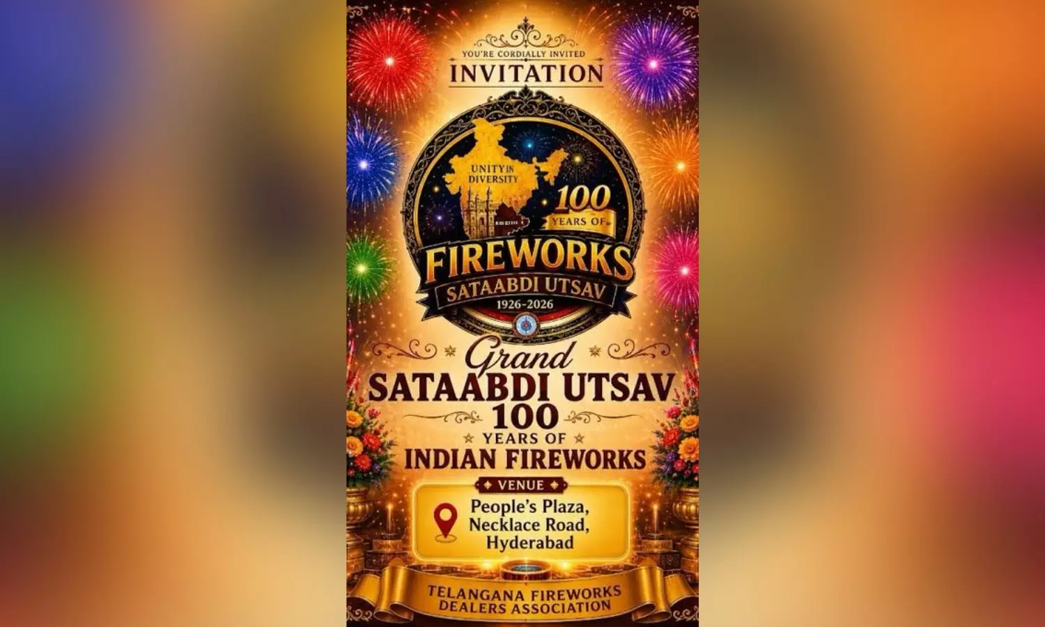 Hyderabad to Host 100‑Year Fireworks Display at People’s Plaza Hyderabad to Host 100‑Year Fireworks Display at People’s Plaza