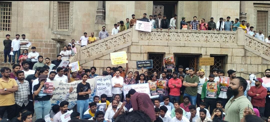 Students Protest at OU After Delhi Police Action