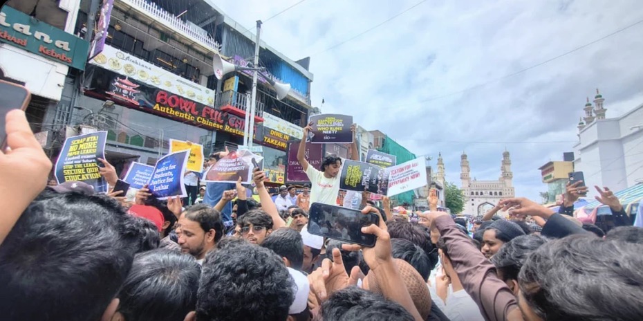 SIO Telangana Protests Police Brutality in Delhi