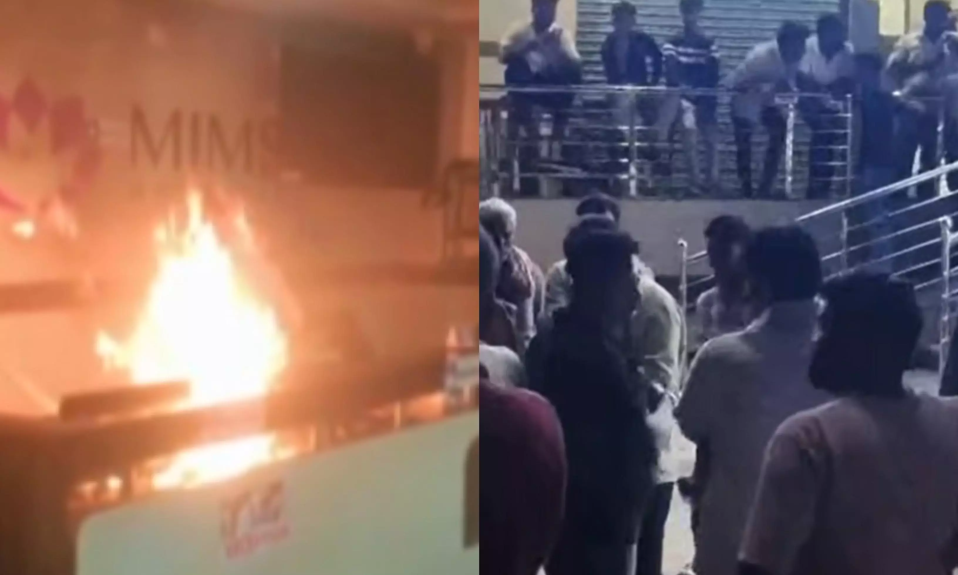 Bhadrachalam: Hospital Reception Set on Fire Over Patients Death Bhadrachalam: Hospital Reception Set on Fire Over Patients Death
