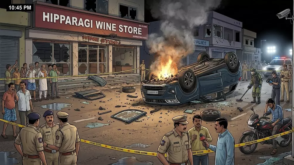 Bagalkot SUV Blast Triggers Panic, No Explosives Found So Far, Police Probe All Angles Bagalkot SUV Blast Triggers Panic, No Explosives Found So Far, Police Probe All Angles